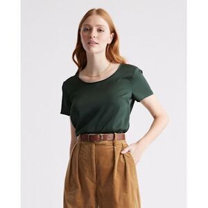 Quince Dark Green washable silk Women's Top